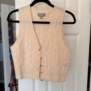 J. Crew Cream Cable Knit Cardigan Vest